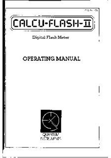 Quantum Calcu-Flash-2 manual. Camera Instructions.